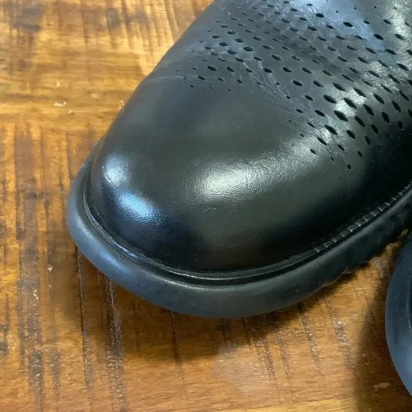 Cole Haan Mens Sz 9M  2.ZeroGrand Black Laser Cut Leather Shoes C23832 - Picture 7 of 13